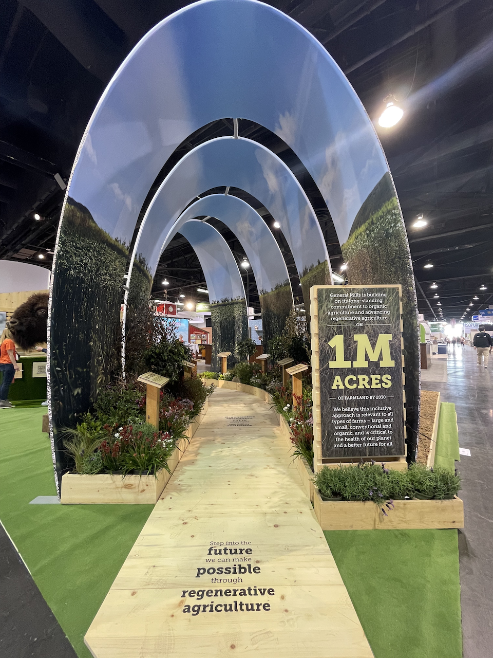 Entrance to experiential regenerative agriculture tunnel at our booth